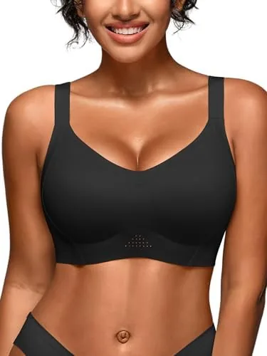 full coverage jelly bras for women no underwire wireless seamless plus size bra supportive t shirt bralette for older m black